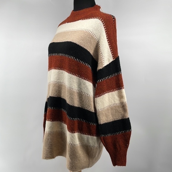 Pink Martini Neutral Sweater Metallic Thread Oversized Cozy Boutique Xs NWT - Picture 6 of 11